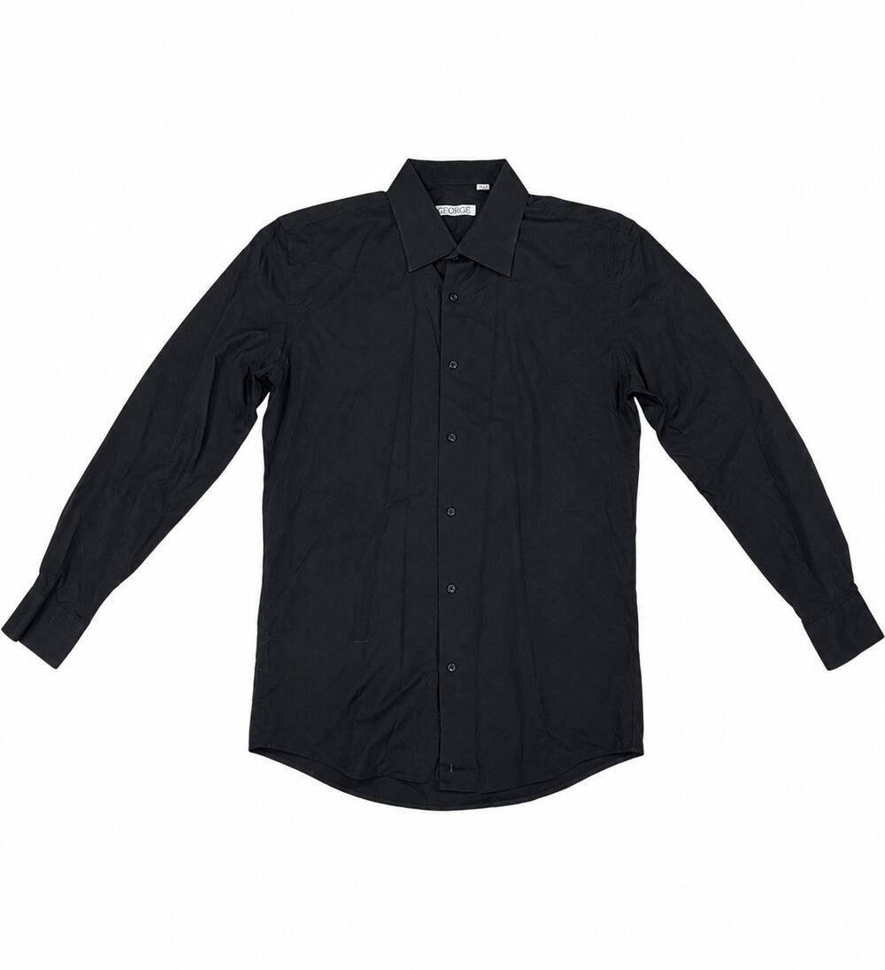 Luxton Men’s Black Dress Shirt Slim Fit 16/16.5 32-33 Long Sleeve Button Up